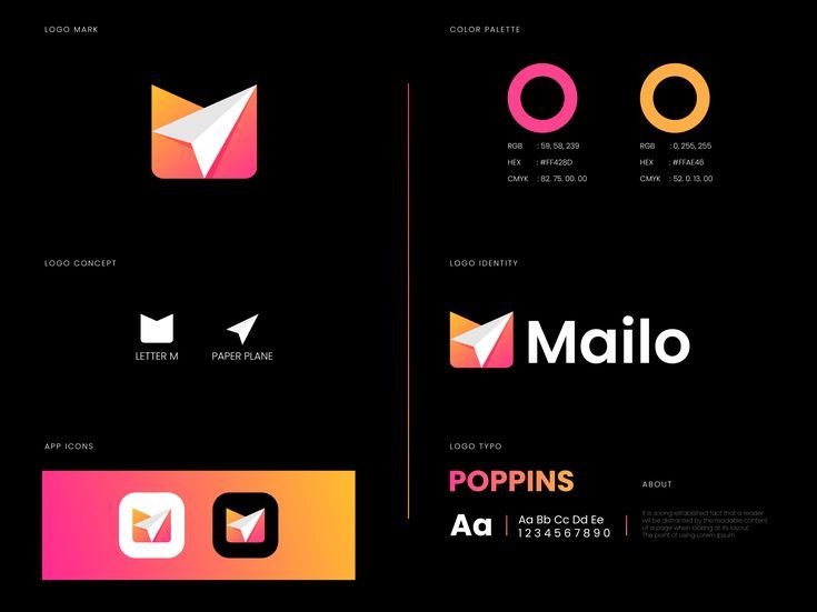 the logos are designed to look like paper planes, with different colors and shapes on them