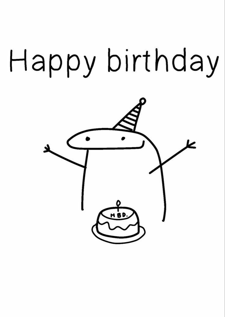 a happy birthday card with a cartoon character holding a cake and the words happy birthday on it