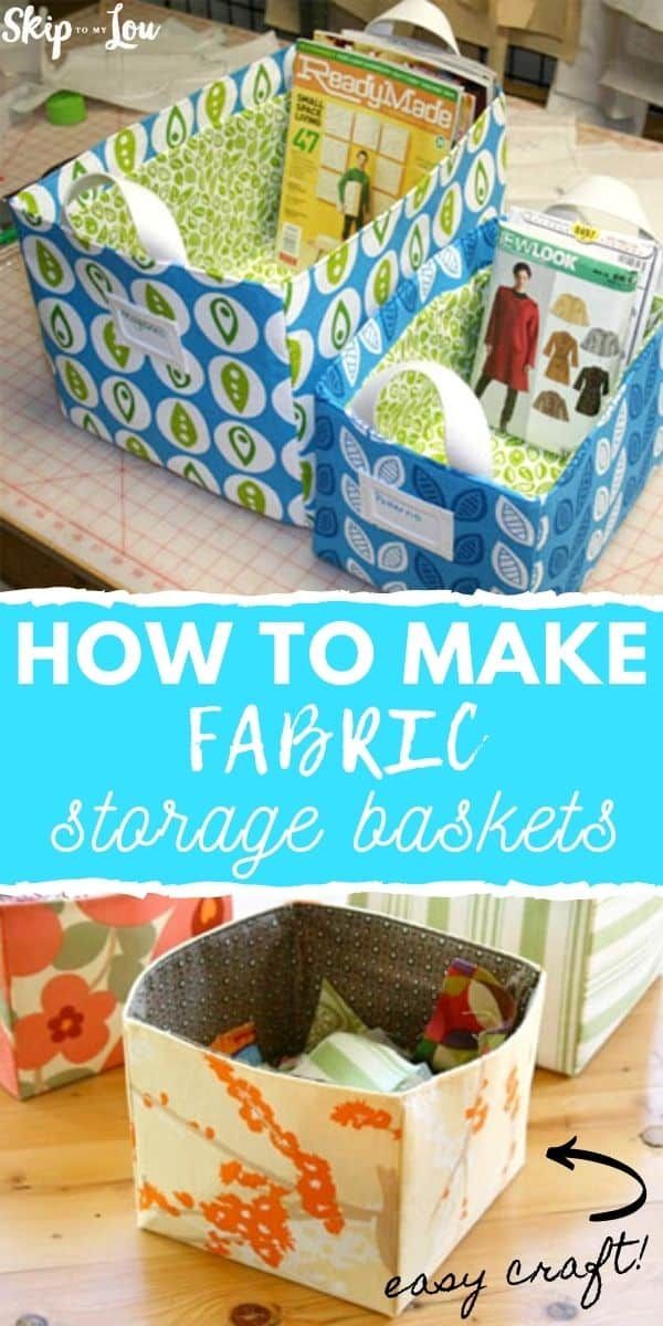 how to make fabric storage baskets with instructions for sewing and crafting in the kitchen