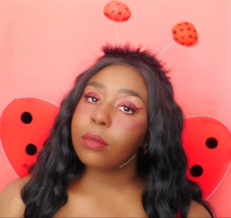 Ladybug Costume Makeup, Ladybug Makeup Women, Ladybug Makeup, Ladybug Costume, Halloween Makeup Looks, Halloween 2024, Lara Croft, Costume Makeup, Diy Halloween Costumes