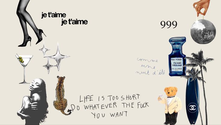 an advertisement for the perfume brand, jeane jettame and other things in front of it