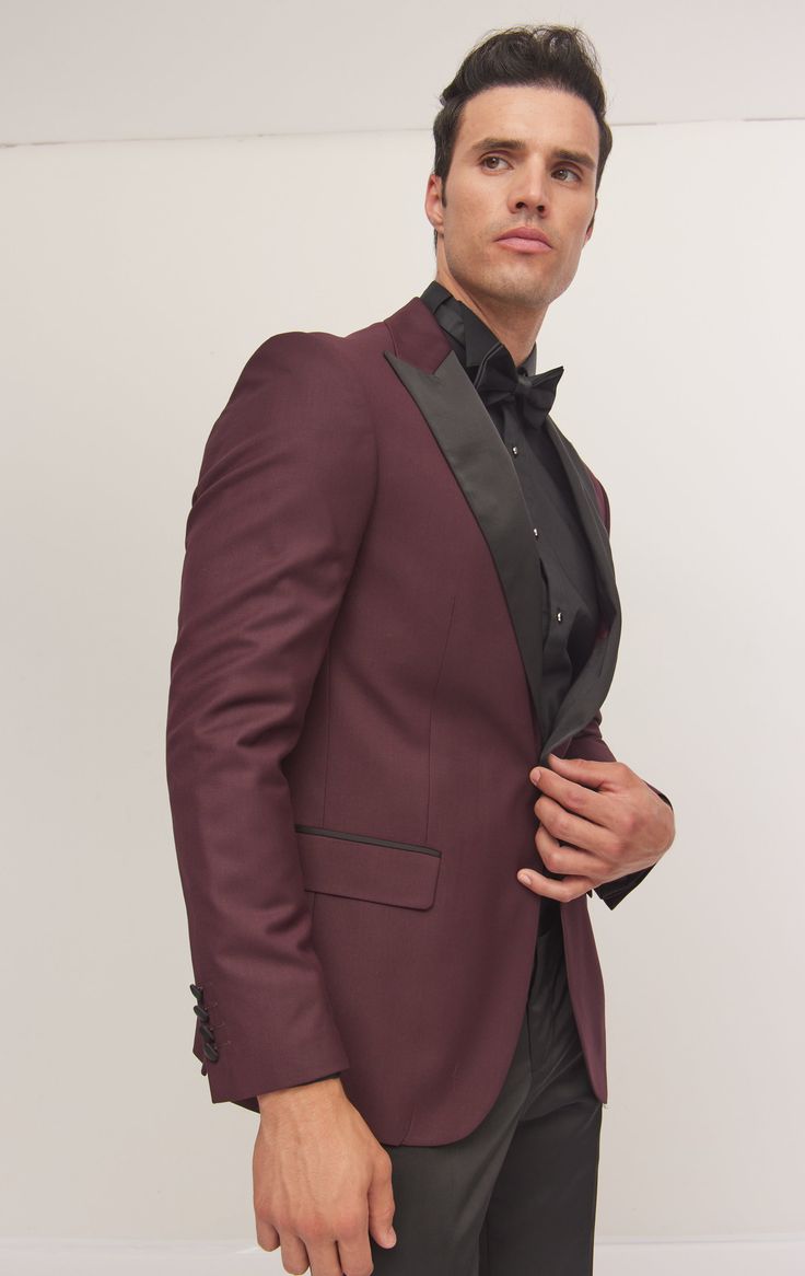 DETAILS This Burgundy tuxedo is a stylish and unique option for any special event. It includes a black high peak notch lapel, two front welt pockets with flaps and three interior pockets. The combination of the burgundy fabric with the black lapel creates a striking contrast that is sure to turn heads. The suit consists of a tuxedo jacket and a pair of pants. Pants have an eight-inch difference between the chest and the waist. For example, if you choose a US38 size suit, your suit will come with Turkey Pants, Burgundy Tuxedo, Tuxedo Jacket, Dress Pant, Pair Of Pants, Los Angeles California, Welt Pocket, Men's Blazer, Suit Jacket