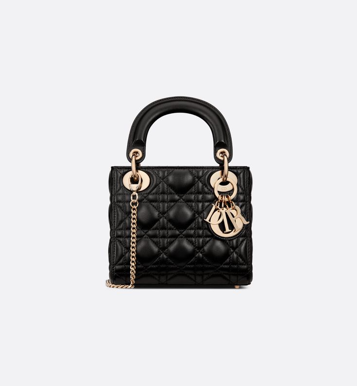 Mini Lady Dior Bag Black Cannage Lambskin | DIOR Lady Dior Bag Outfit, Lady Dior Bag Black, Dior Bag Outfit, Designer Wishlist, Dior Mini Bag, Lady Dior Mini, Dior Purse, Mini Lady Dior, Lady Dior Handbag