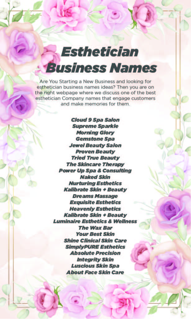 an image of a business name with pink roses on the front and purple flowers on the back