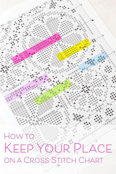 a cross stitch chart with the words how to keep your place on a cross stitch chart