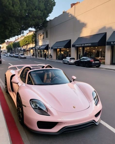 Pink Porsche Car, Dream Car Pink, Dream Cars Porsche, Cute Sports Cars, Hot Pink Porsche, Porsche 911gt3 Rs Pink, Pink Sports Car Aesthetic, Pink Porche Gt3rs, Pink Porche Car