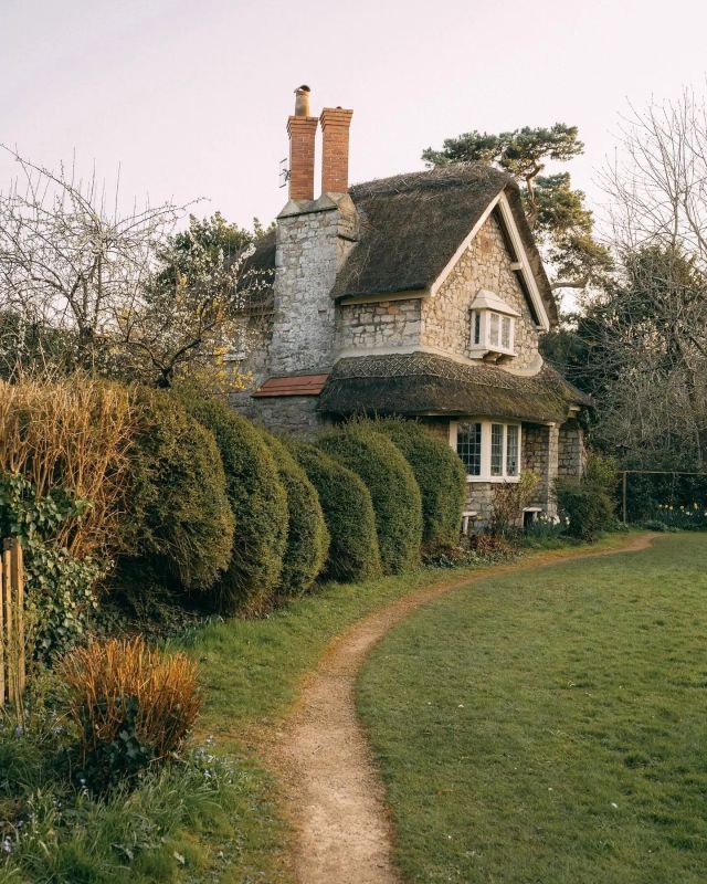 a house with a pathway leading to it