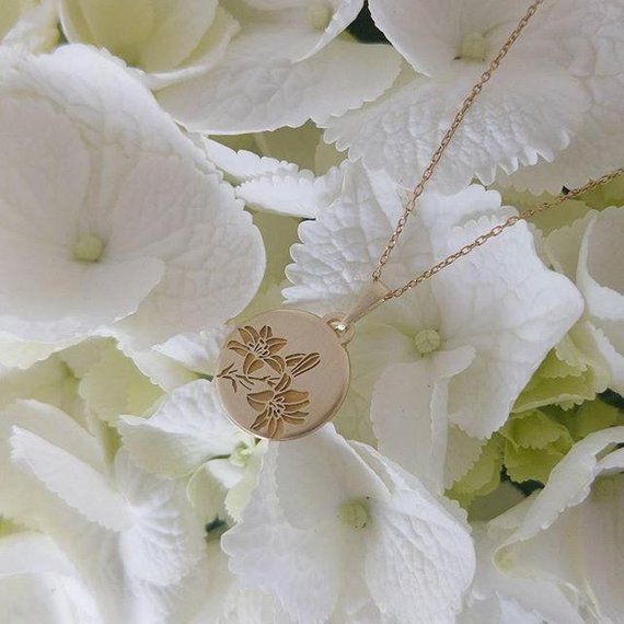 Engraved Lily flowers necklace, 14 Karat gold coin pendant, 14K gold necklace for women, vintage style flowers necklace, flowers pendant, unique flower pendant, an amazing holiday gift for her!*This listing is for the round lily pendant and necklace onlyRound Pendant size: 14.5 mm Pendant thickness: o.8 mmNecklace length: 45 cm* Available in 14K or 18K YELLOW, WHITE and ROSE gold.price listed is for 14K gold (for 18k pricing please contact me)* Available in either shiny or matte finish. Please c Anniversary Necklace With Tarnish Resistant Flower Pendant, 14k Gold Flower Pendant Necklace As Gift For Mom, 14k Gold Flower Pendant Necklace For Mom, Gold Plated Necklace With Flower Charm Pendant, Tarnish Resistant Flower Pendant Necklace For Anniversary, Gold Plated Necklace With Flower Charm And Round Pendant, Tarnish Resistant Flower Pendant Necklace For Her, Wedding Tarnish Resistant Flower Pendant Necklace, Dainty Medallion Necklace With Flower Charm