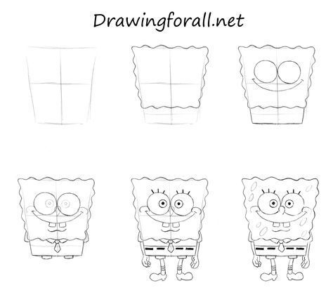 how to draw spongebob from the cartoon series drawingforallinet com