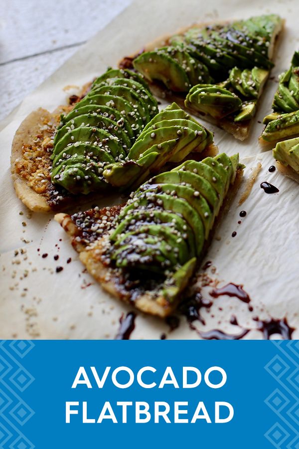 an image of avocado flatbread with chocolate sauce