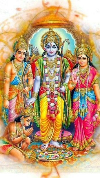 the three avatars of lord rama and goddess saradeva, who are depicted in this