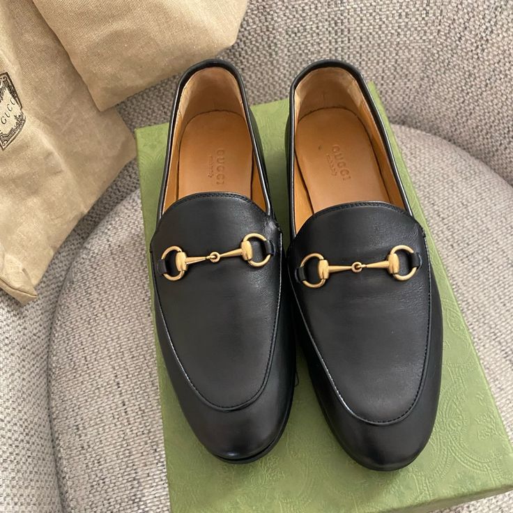 Black Gucci Loafers Literally From Italy Brand New Never Walked Outside With Them. I Have A Wide Foot I Thought I’d Be Able To Fit In Them If I Stretch Them A Little But I Can’t. Chic Gucci Loafers For Business, Gucci Black Loafers For Work, Classic Black Loafers With Horsebit Detail, Gucci Round Toe Loafers For Office, Gucci Loafers For Office With Round Toe, Gucci Elegant Loafers With Round Toe, Chic Gucci Loafers For Formal Occasions, Chic Gucci Formal Loafers, Gucci Almond Toe Loafers For Workwear