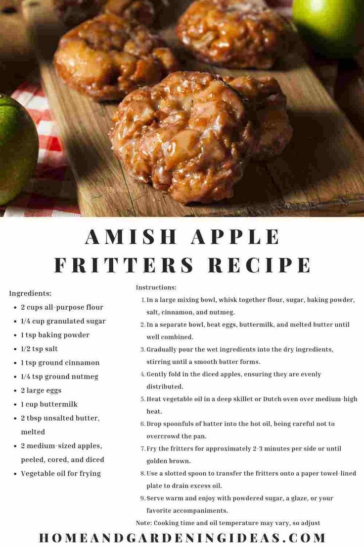 the recipe for apple fritters is displayed on a cutting board