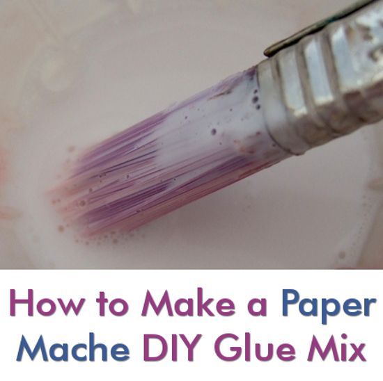 how to make a paper mache diy glue mix in a bowl with the words, how to make a paper mache diy glue mix