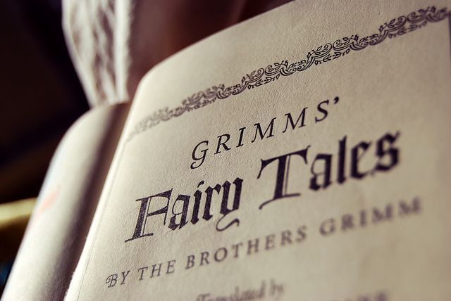 an old book with the title grims fairy tales written on it