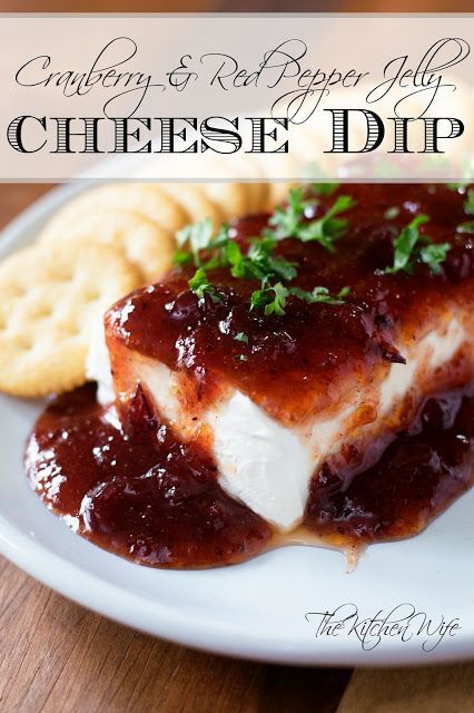 a plate with crackers, cheese and sauce on it next to an image of chicken