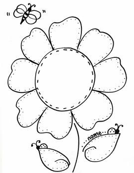 a drawing of a flower with two bugs on it