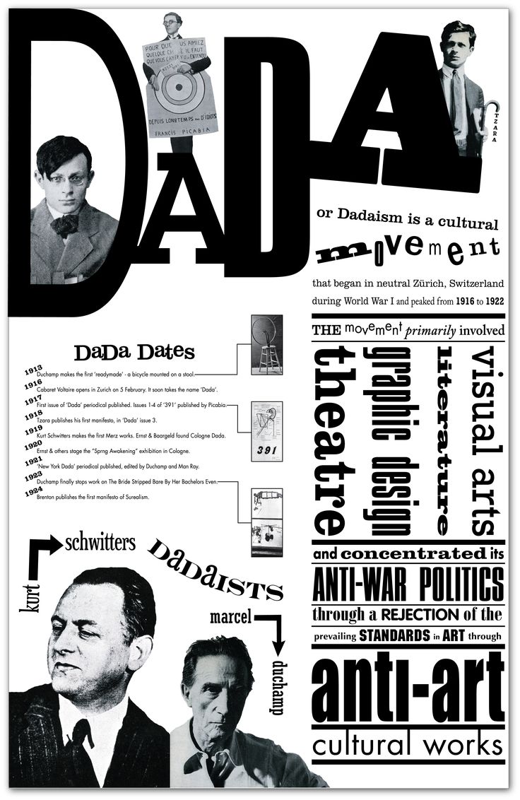 a poster that has some type of words on it with the word daa in black and white