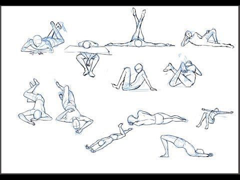 a drawing of people doing yoga poses in various positions, including the legs and arms