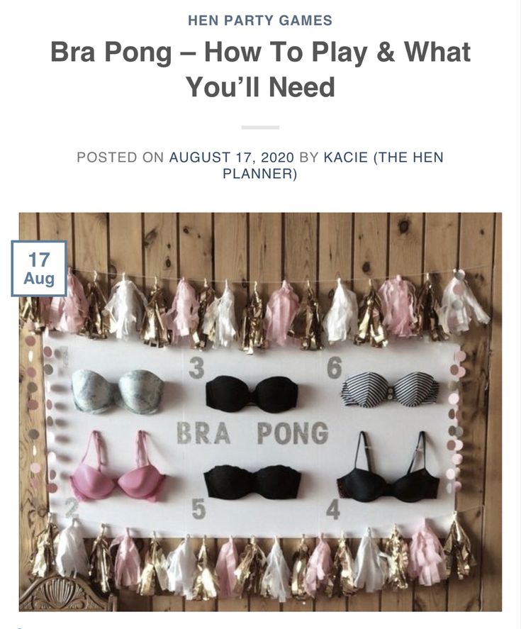 an advertisement for bra pong - how to play and what you'll need