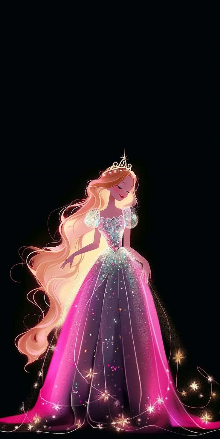 the princess aurora in her dress with stars on it's chest and long blonde hair