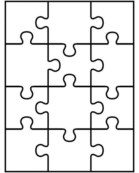 the missing pieces of a puzzle are shown in black and white, with one missing piece