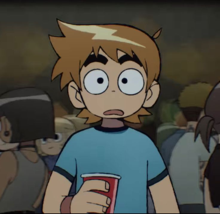 an animated image of a boy holding a drink