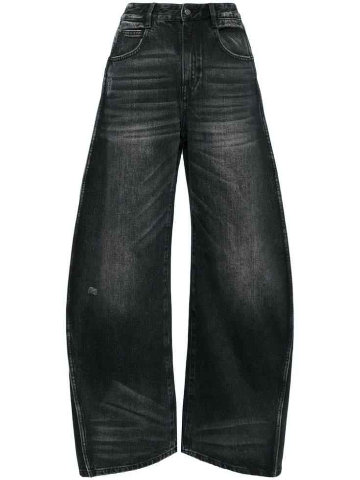 Find JNBY Side-stripe Wide-leg Jeans on Editorialist. black cotton denim whiskering effect at the thighs belt loops logo patch to the rear wide leg classic five pockets Mens Y2k Pants, Vintage Washed Black Jeans, Black Oversized Jeans, Black Jeans Y2k, Where To Buy Jeans, Baggie Jeans, Emo Pants, Black Washed Jeans, Jeans Png