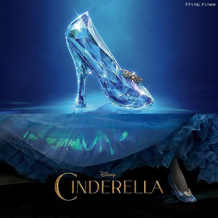 the poster for cinderella shows a high heeled shoe on top of a blue dress