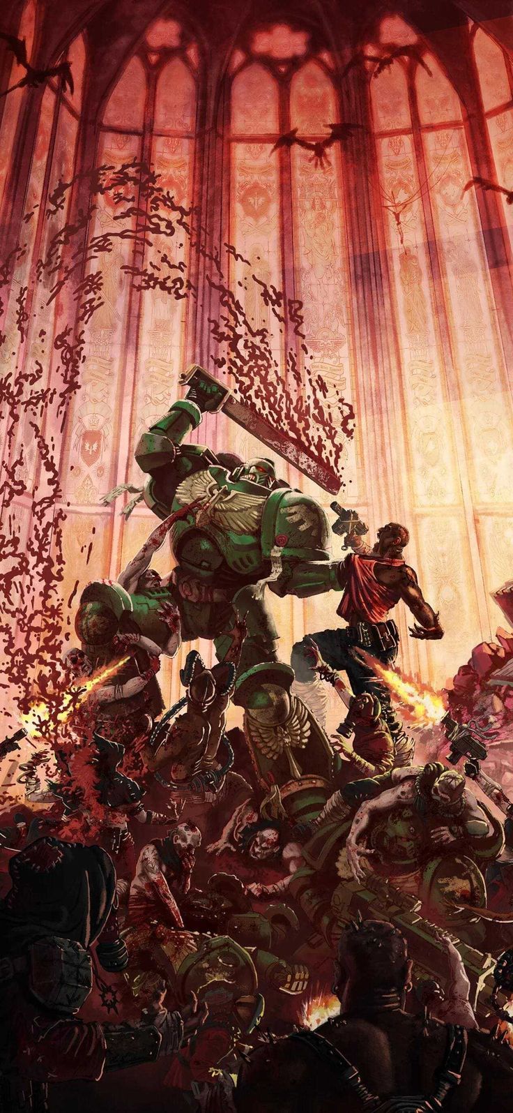 Warhammer 40K Wallpaper Dark Angel Wallpaper, Warhammer 40k Salamanders, Warhammer Dark Angels, Warhammer Artwork, Old Cathedral, Dark Angels 40k, Dark Heresy, Castlevania Wallpaper, Space Marine Art