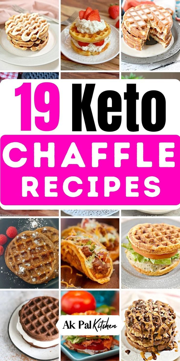 the top ten keto waffles with text overlay that reads, 19 keto chaffle recipes