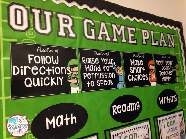 a green bulletin board with some writing on it and pictures hanging up against the wall