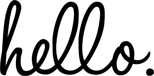 the word hello written in black ink on a white background