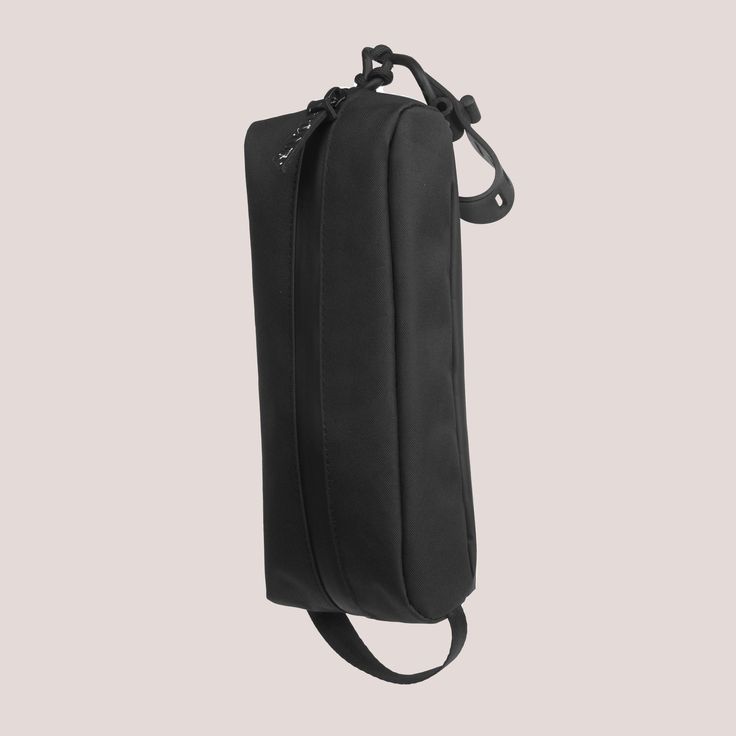 an empty black bag hanging from the side