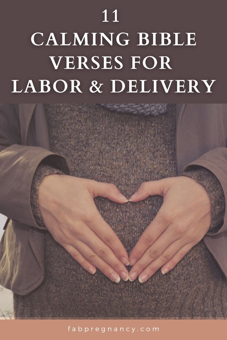 two hands making a heart shape with the words 11 calming bible verses for labor and delivery