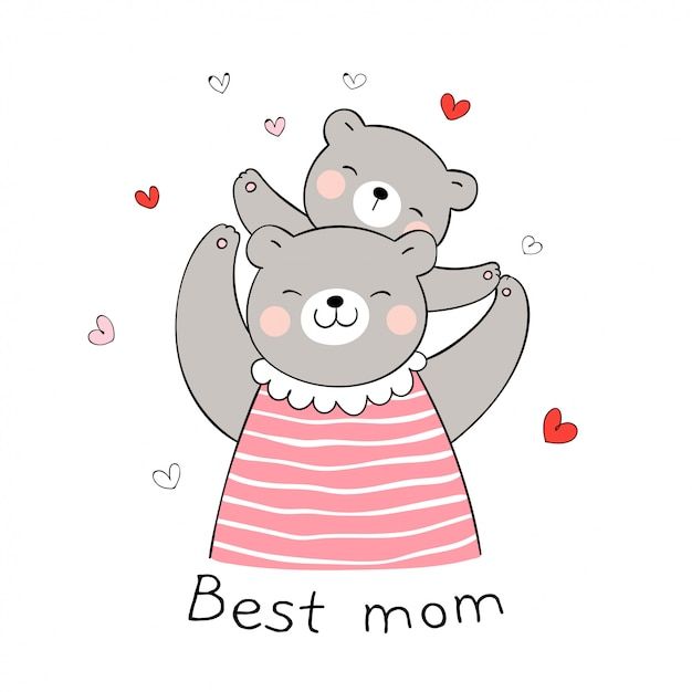 two teddy bears hugging each other with the words best mom