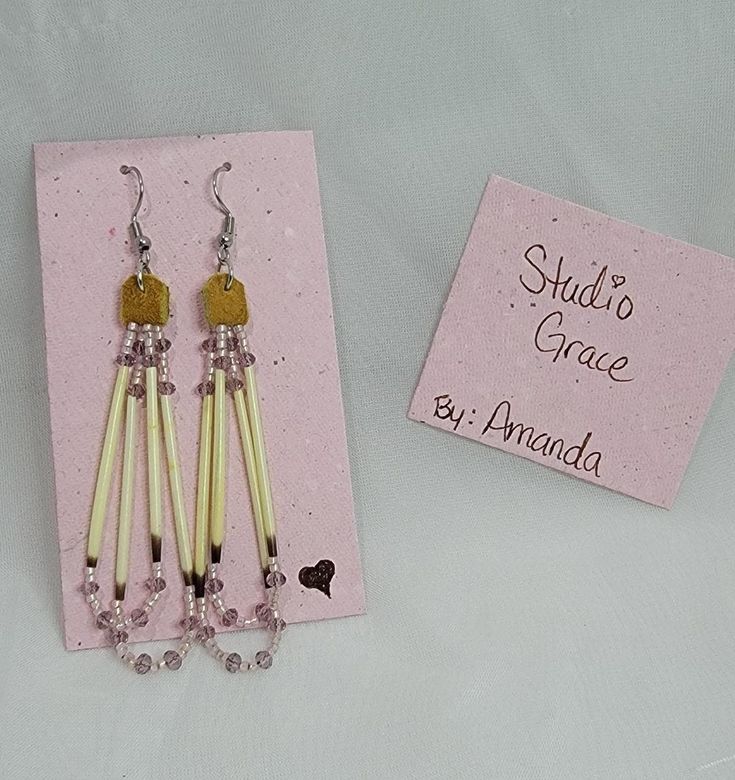 These delicate porcupine quill earrings are unique and Native made.  They are a great gift for that special person in your life.  These earrings are made of delicate porcupine quills and Czech crystal Beads.  The earring hooks are stainless steel. Porcupine Quill Art, Porcupine Quill Jewelry, Quill Jewelry, Porcupine Quill Earrings, Quill Earrings, Earring Inspo, Porcupine Quills, Beaded Earrings Native, Native American Earrings