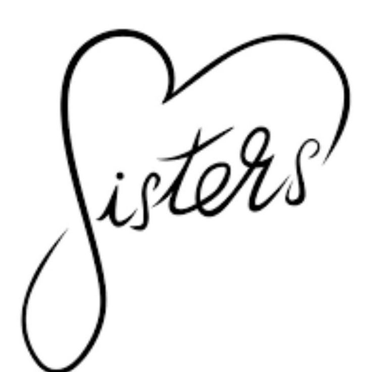 the word sisters written in cursive writing