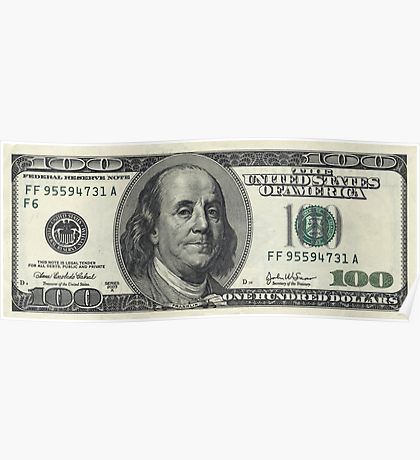 100 Dollar Bill Tattoo Designs, Dollar Poster, Banknotes Money, Money Stickers, I Want Money, Money Dollar, Free Money Hack, Dollar Banknote, Money Printables