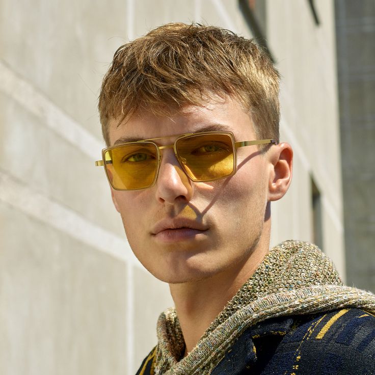 glasses - lindberg - precious - eyewear - quality - style - deep colors - brand - famous - eyewear design - unique Yellow Glasses Outfit, Yellow Sunglasses Men, Lindberg Eyewear, Yellow Glasses, Glasses Outfit, Fashion 2025, Tinted Glasses, Sun Glass, Yellow Sunglasses