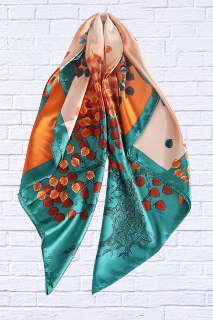 This scarf offers versatility and can be worn as a scarf, shawl, or head-wrap for different occasions Totally eye-catching: Retro colorful leaves print adds a pop of color to any outfit Soft silky and warm : Made of high-quality satin material that is soft and comfortable to wear Generous Size: Square shape allows for various styling options and provides ample coverage Check out my TikTok page on how to tie scarfs. Diva Usa Multicolor Shawl-style Headscarf, Elegant Multicolor Printed Scarves, Luxury Multicolor Artsy Silk Scarf, Elegant Multicolor Printed Scarf, Elegant Multicolor Printed Silk Scarf, Tie Scarf, Scarf Tying, Satin Material, Colorful Leaves