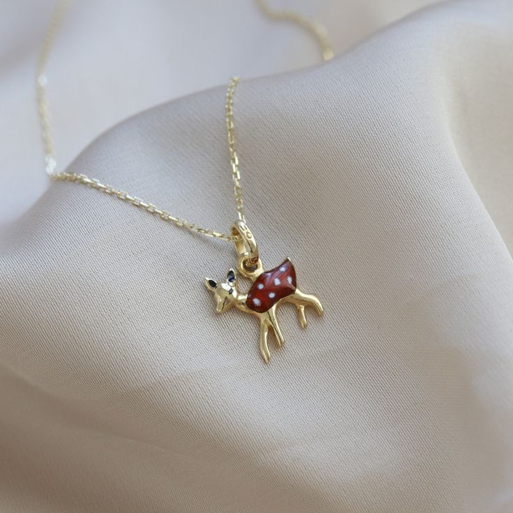 14k Real Gold Necklace Red Enamel Deer Pendant Minimalist Animal Design Charm Dainty Elegance Christmas Gift for Women Valentine's Day ⓂMaterials & Specifications : Necklace Chain Lengths : 42 cm (16.5 in) 44 cm (17.3 in) 46 cm (18.1 in) 48 cm (18.8 in) 50 cm (19.6 in) Deer Pendant Width : 1 cm (0.39 in) Deer Pendant Length : 1 cm (0.39 in) Handmade Gold Holiday Jewelry, Elegant Gold Necklace For Holidays, Handmade Gold Necklaces For Christmas, Handmade Gold Necklace For Christmas, Dainty Yellow Gold Christmas Jewelry, Dainty Yellow Gold Jewelry For Christmas, Dainty Red 14k Gold Necklace, Christmas Sterling Silver Gold Necklace, Christmas Gold Sterling Silver Necklace