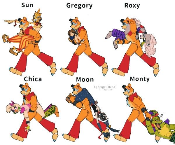 an image of cartoon characters in different poses