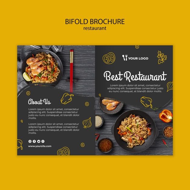 the restaurant brochure is designed to look like it has an image of food on it