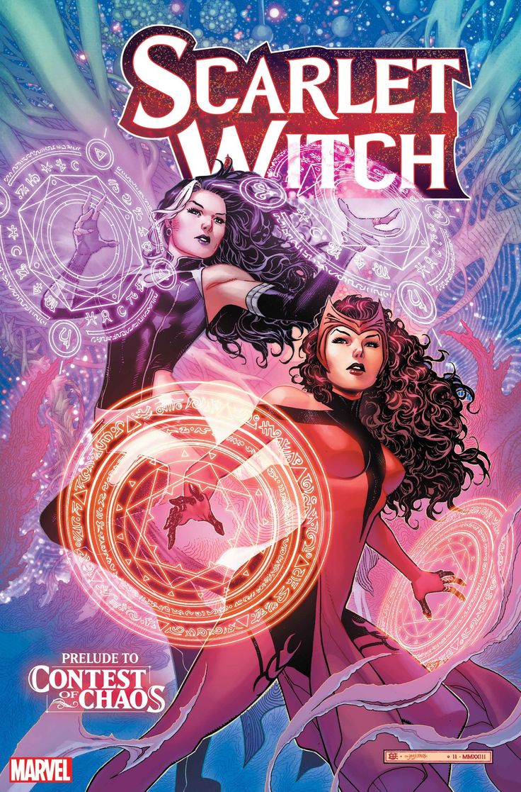 the cover to spider - man's new comic book, scarlet and witch