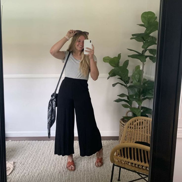 Nwot, Never Worn, In Excellent Condition, Soft, Flowy, Light, Cool Material, Forgiving And Relaxed Fit, Elastic Waist, High Rise, Wide Leg, Can Be Dressed Up Or Down, Pockets. Stretch Wide Leg Black Pants For Day Out, Stretch Black Wide Leg Pants For Day Out, Versatile Black Pants For Day Out, Casual Wide Leg Bottoms For Going Out, Casual Black Wide Leg Pants For Going Out, Casual Leather Pants For Going Out, Black Wide Leg Pants For Summer Outings, Casual Wide Leg Pants For Summer Going Out, Casual Summer Wide Leg Pants For Going Out