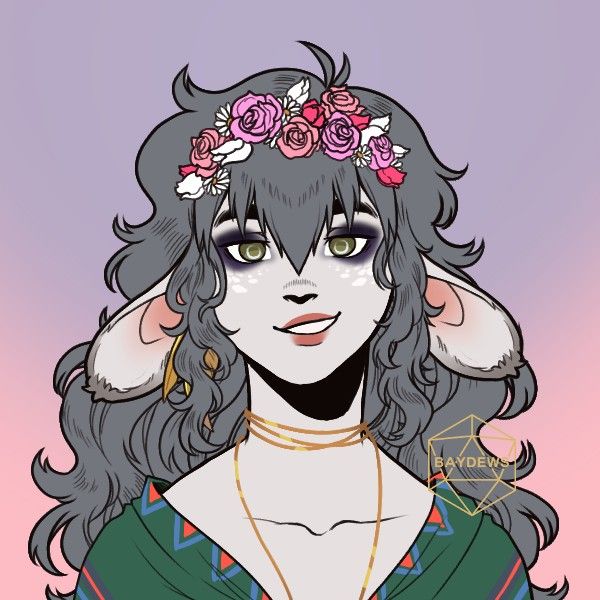 Silly Dnd Characters, Female Faun Dnd, Firbolg Woman, Firbolg Wizard, Dnd Firbolg Female, Firbolg Character Design, Female Firbolg, Firbolg Female, Druid Oc