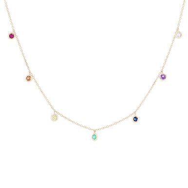 A delicate look perfect for layering, this station necklace features multi-colored sapphires totaling 0.28 carats. Diamonds Direct, Rainbow Sapphires, Station Necklace, Fine Jewelry Designers, Mens Jewelry Bracelet, Diamond Pendant Necklace, Engagement Ring Wedding Band, Diamond Bracelets, Pendant Bracelet