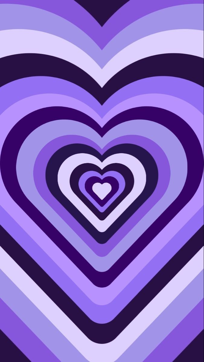 a purple heart is in the middle of an abstract background with black and white stripes