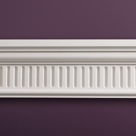 a white radiator cover on a purple wall